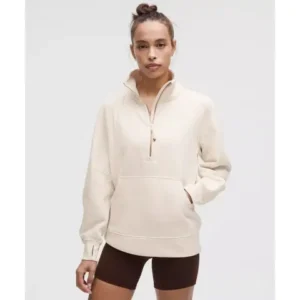 Scuba Oversized Funnel-Neck Half Zip Long